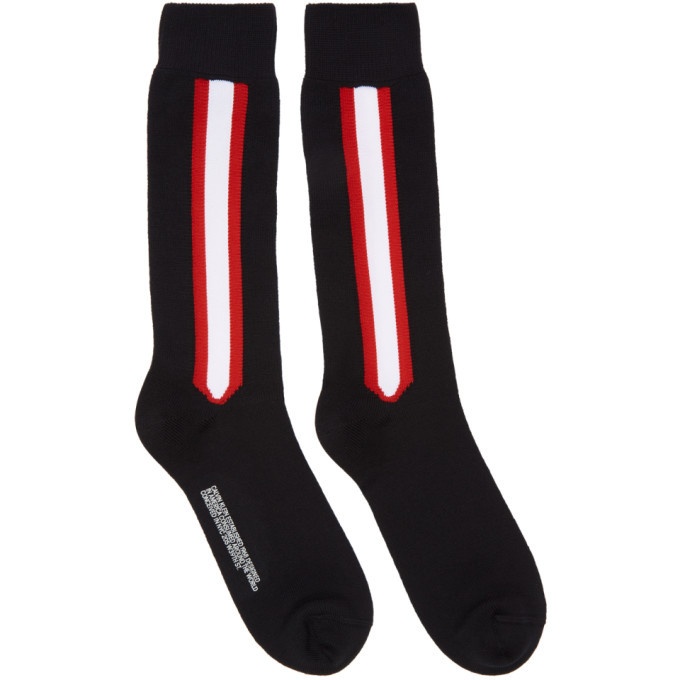 Photo: Calvin Klein 205W39NYC Black Intarsia Striped Socks