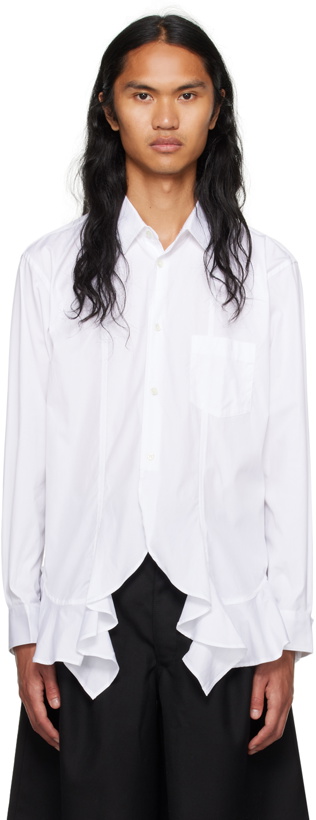 Photo: Comme des Garçons Shirt White Ruffle Shirt