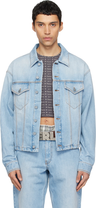 Photo: ERL Blue Woven Denim Jacket