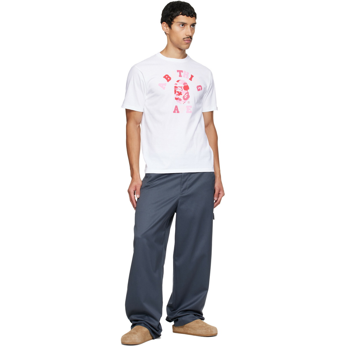 BAPE White ABC Camo College T-shirt