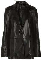 Nour Hammour Arden Leather Blazer Black