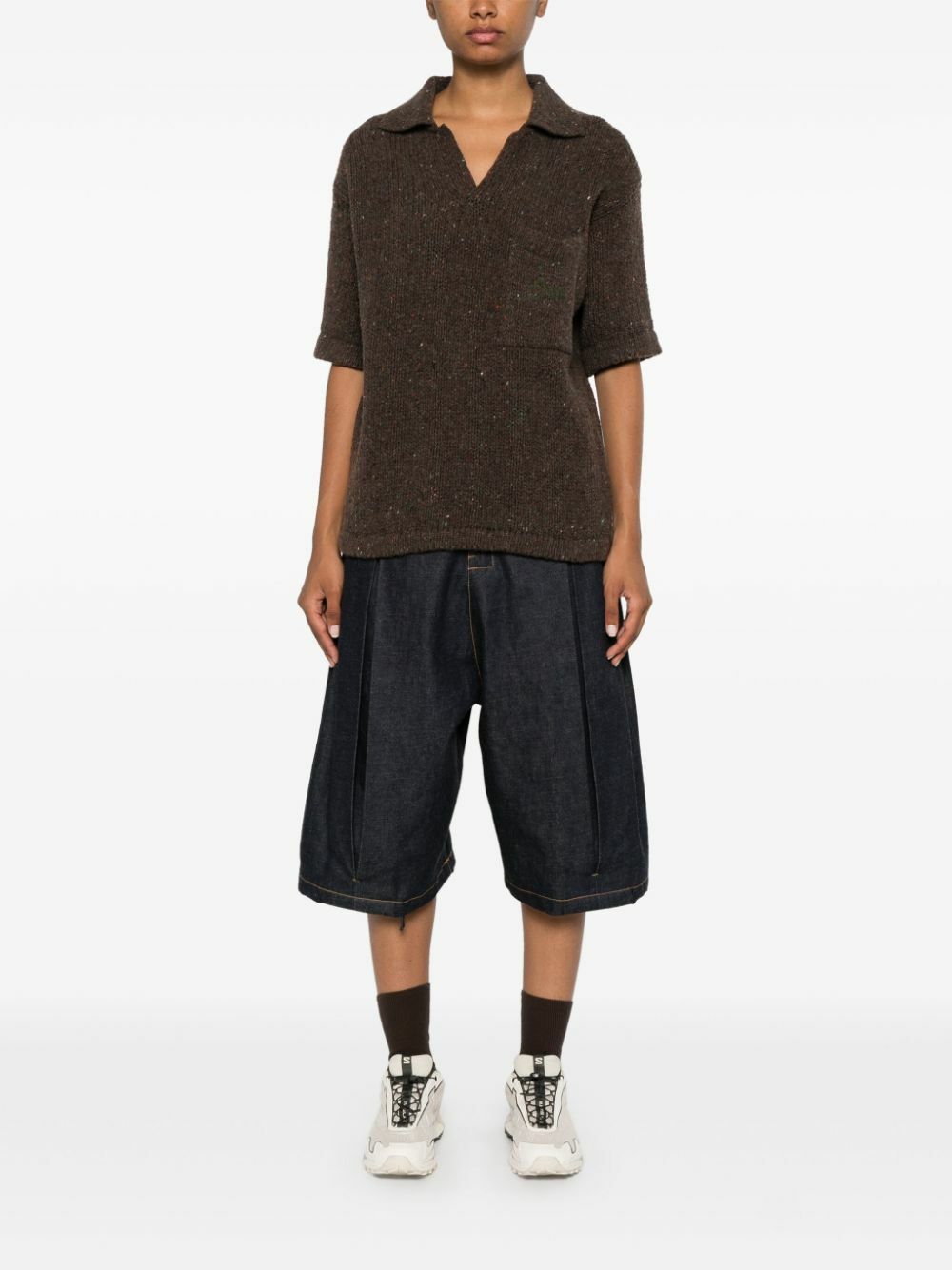 ERL Brown Pointelle-Knit Top