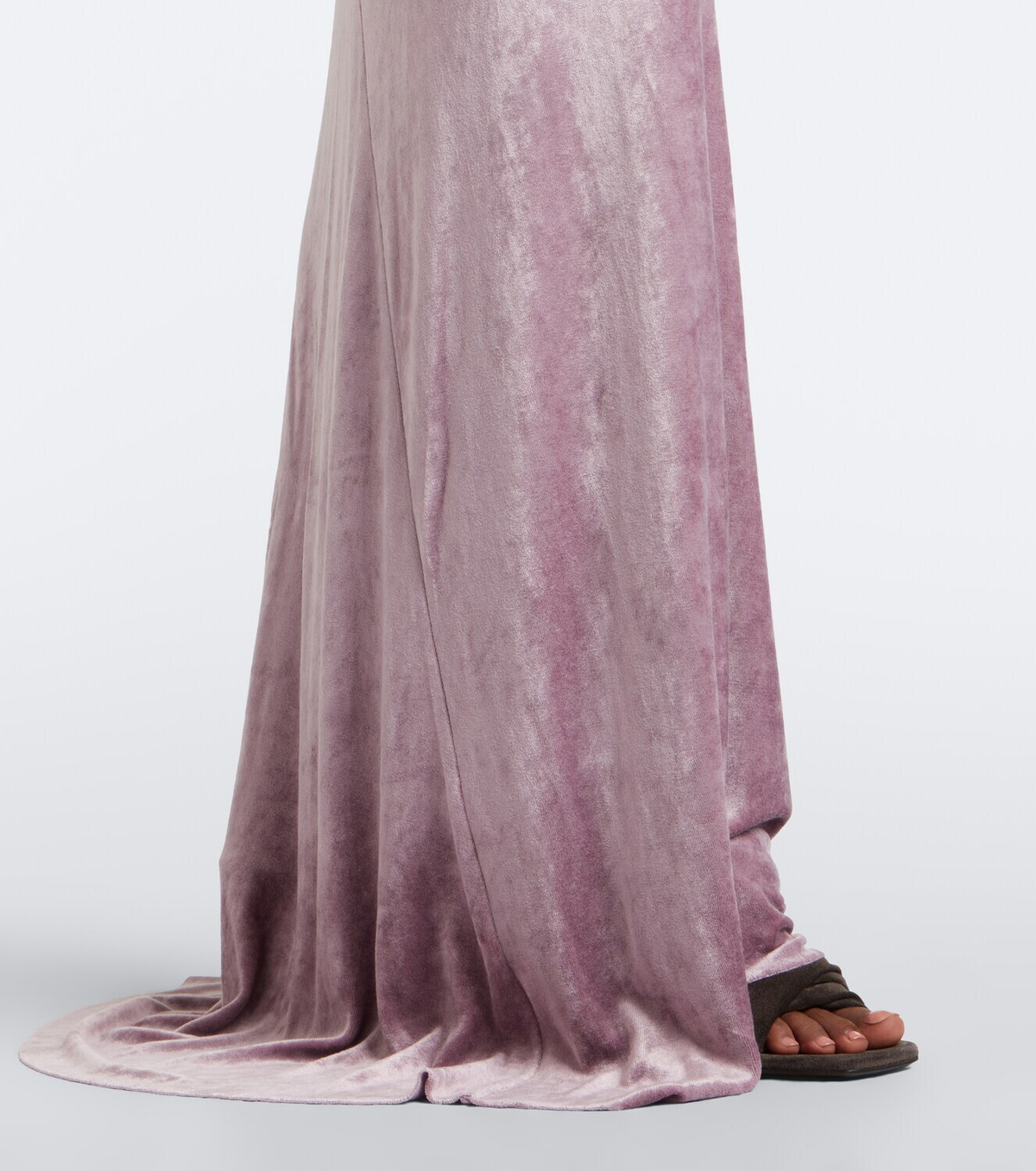 Rick Owens Lilies Tungsten draped open-back velvet gown