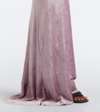 Rick Owens Lilies Tungsten draped open-back velvet gown