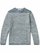 Inis Meáin - Striped Donegal Merino Wool and Cashmere-Blend Sweater - Blue