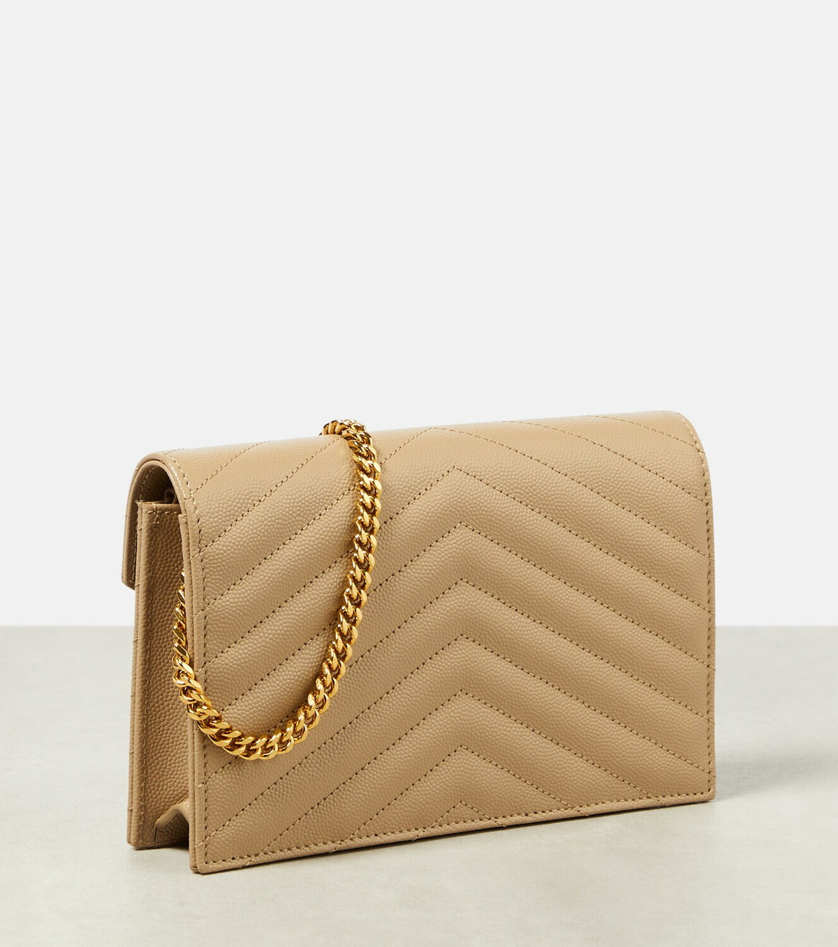 Saint Laurent Cassandre leather wallet on chain Saint Laurent