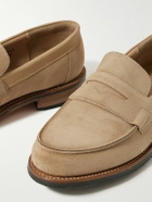Grenson - Epsom Leather-Trimmed Suede Penny Loafers - Neutrals
