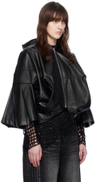 Junya Watanabe Black Paneled Faux-Leather Jacket