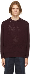 Liam Hodges Burgundy Knit Thin Ice Sweater