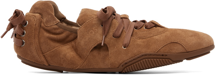 Photo: Acne Studios Brown Lace-Up Suede Sneakers