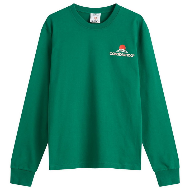 Photo: Casablanca Men's Montagne Printed Long Sleeve T-Shirt in Green