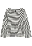 Eileen Fisher Striped Cotton-knit top Black And White