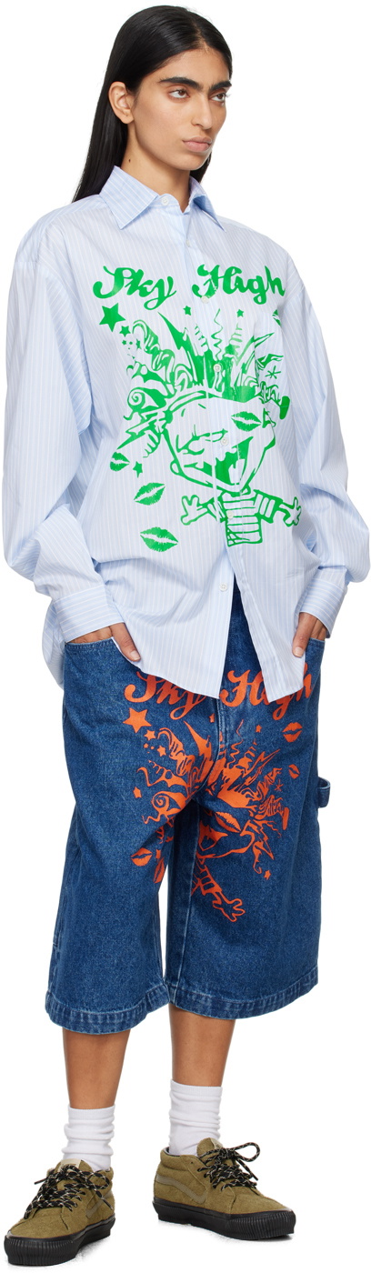 Sky High Farm Workwear Blue Mindblown Print Shirt