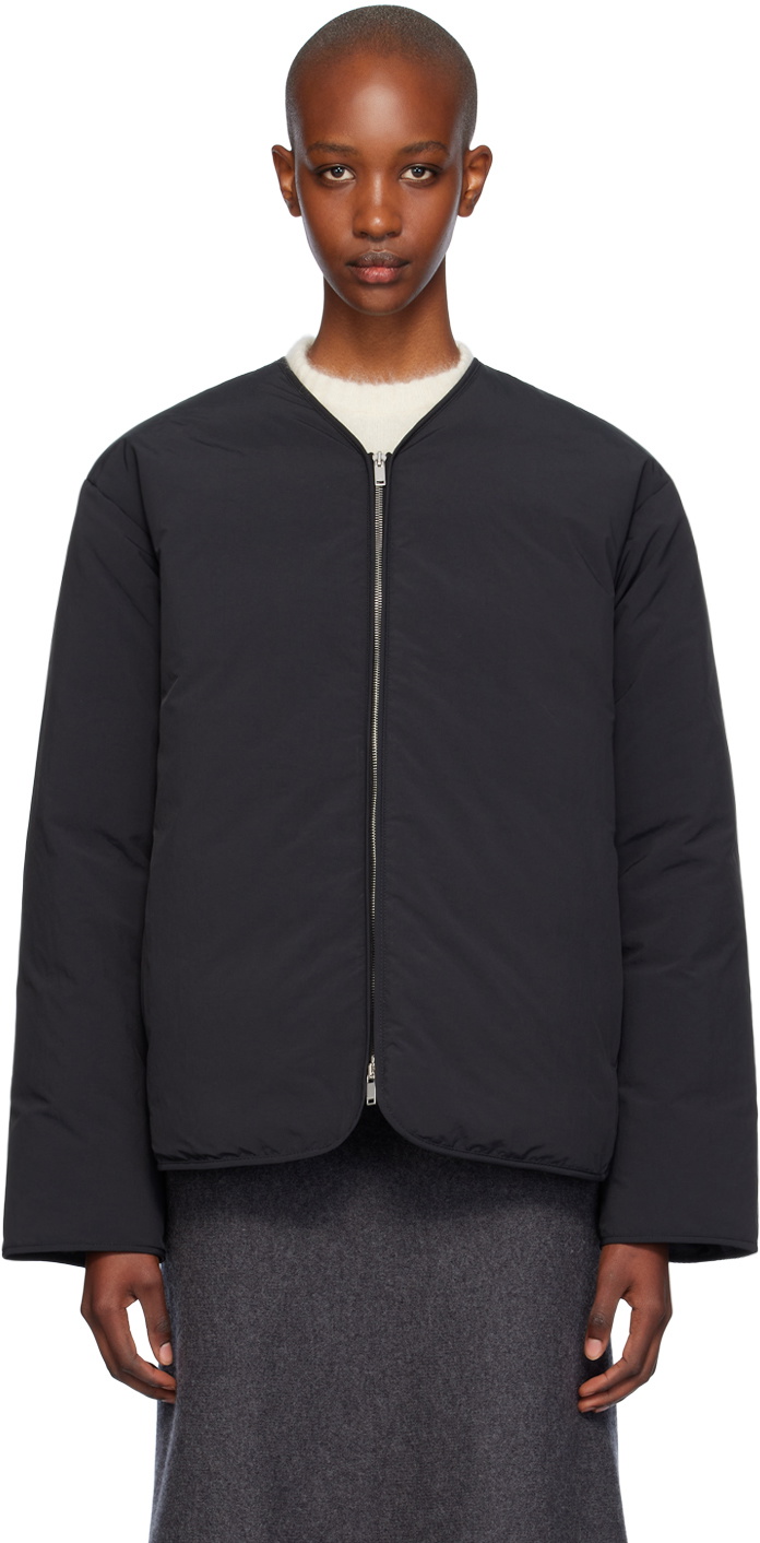 Jil Sander Black Y-Neck Down Jacket