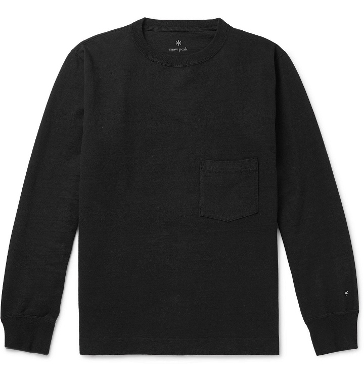 Photo: Snow Peak - Garment-Dyed Cotton-Jersey T-Shirt - Black