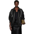 Nour Hammour Black Micah Leather Bomber Jacket
