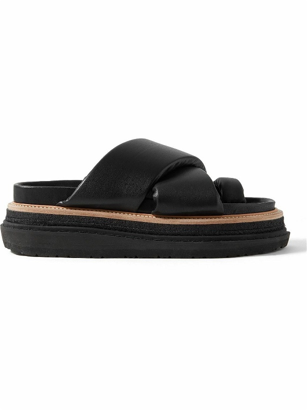 Photo: Sacai - Leather Platform Sandals - Black