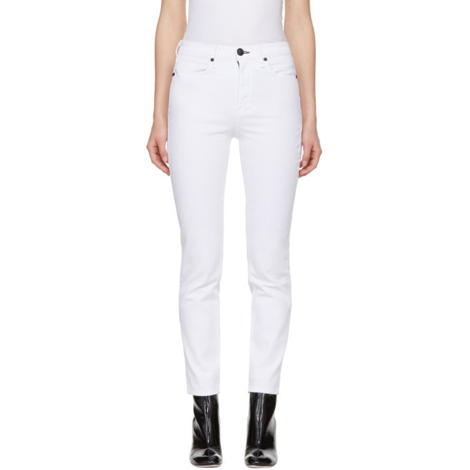 Photo: Rag and Bone White Cigarette Jeans