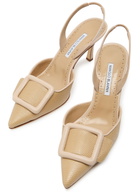 Manolo Blahnik Mayslibi 70 Slingback Leather Pumps