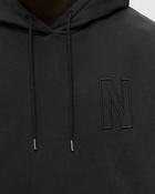 Norse Projects Arne Relaxed Organic Brushed Fleece N Logo Hoodie Black - Mens - Hoodies/Zippers