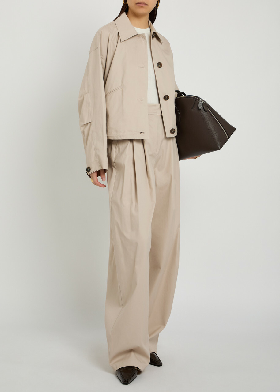 Emporio Armani Cotton-twill Jacket Light Brown