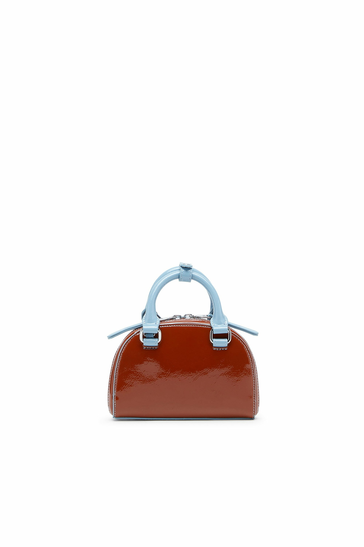 Diesel 1DR Dome-Mini crossbody bag with naplak effect - Crossbody Bags Womens in Brown