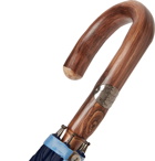 Francesco Maglia - Lord Chestnut Wood-Handle Two-Tone Umbrella - Blue