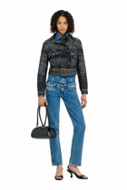 Diesel Cropped denim jacket with belt - Denim Jackets Womens in Black