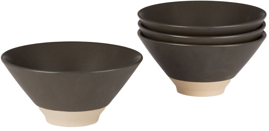 Lineage Ceramics Black Ramen Bowl, 4 pcs