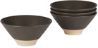 Lineage Ceramics Black Ramen Bowl, 4 pcs