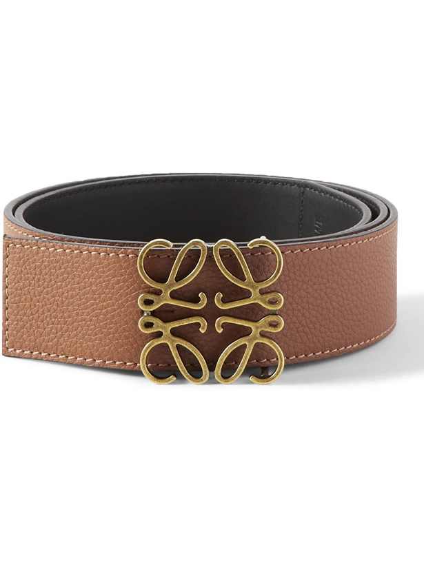 Photo: Loewe - 4cm Anagram Reversible Leather Belt - Brown