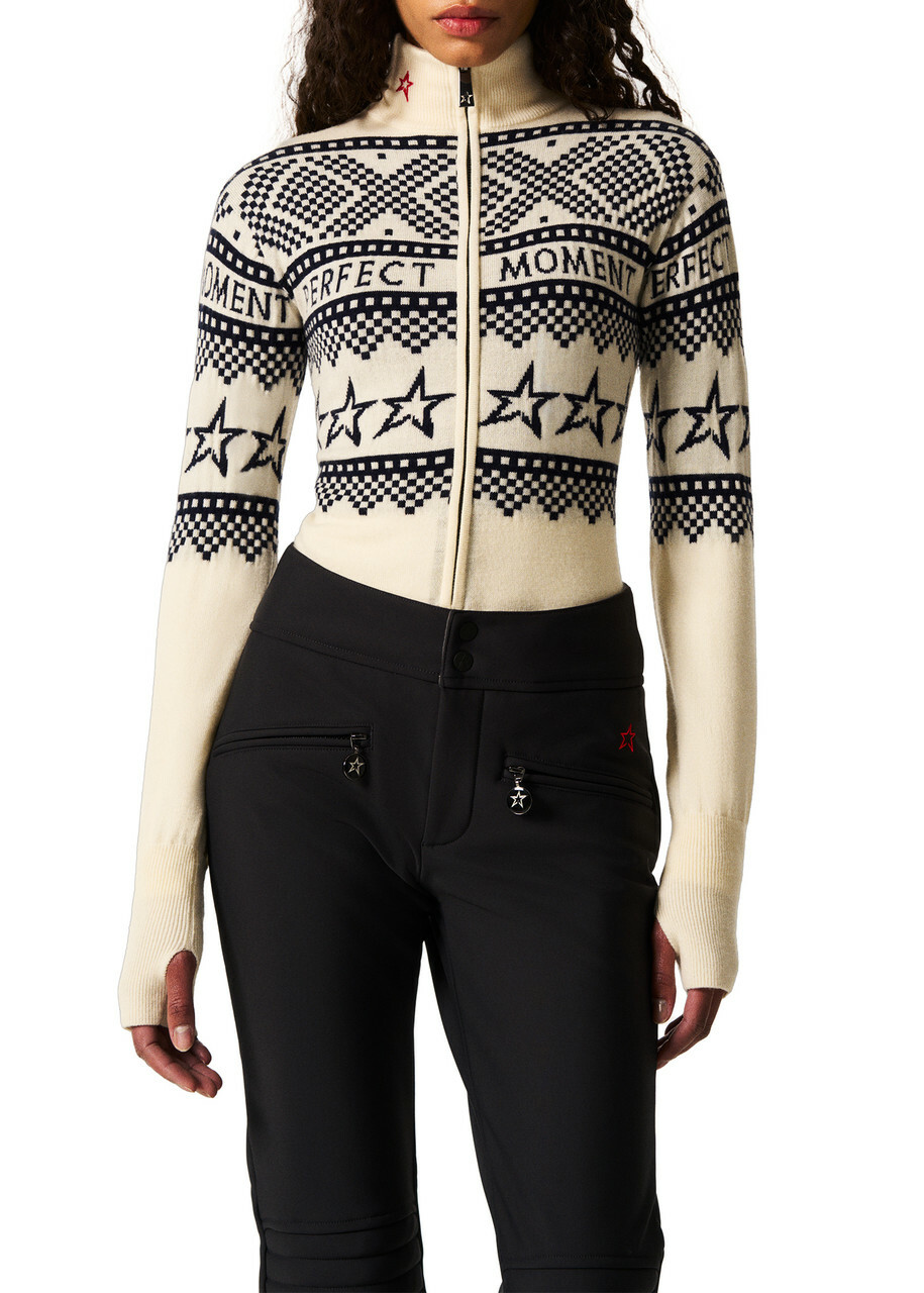 Perfect Moment Intarsia-knit Merino Wool Bodysuit White