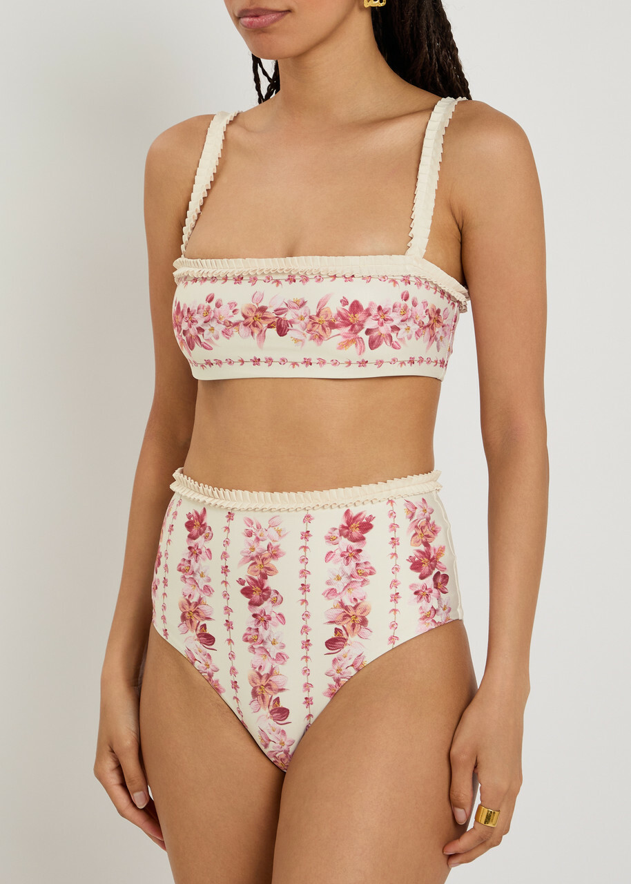 Agua BY Agua Bendita Nopal Floral-print Bikini Briefs Multicoloured