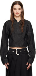 HELIOT EMIL Black Exsiccate Denim Jacket