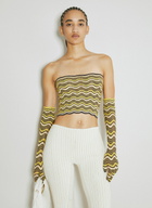 Isa Boulder Wave Knit Bandeau Top With Glove Set