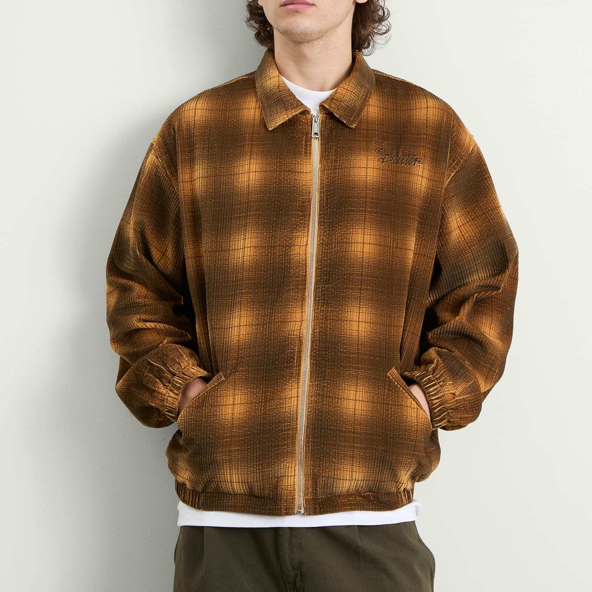 Butter Goods Men's Jive Cord Jacket in Mustard Plaid