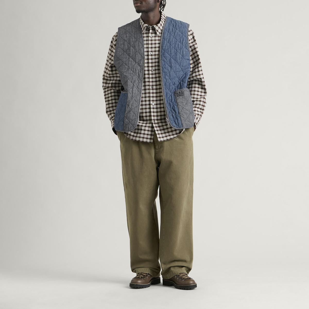Barbour Men's x A.P.C. Zip-in Quilt Liner in Chambray