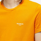 Balmain Men's Eco Small Logo Printed T-Shirt in Bright Orange/White