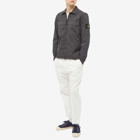 Stone Island Men's Supima Cotton Twill Stretch-TC Zip Shirt Jacket in Charcoal