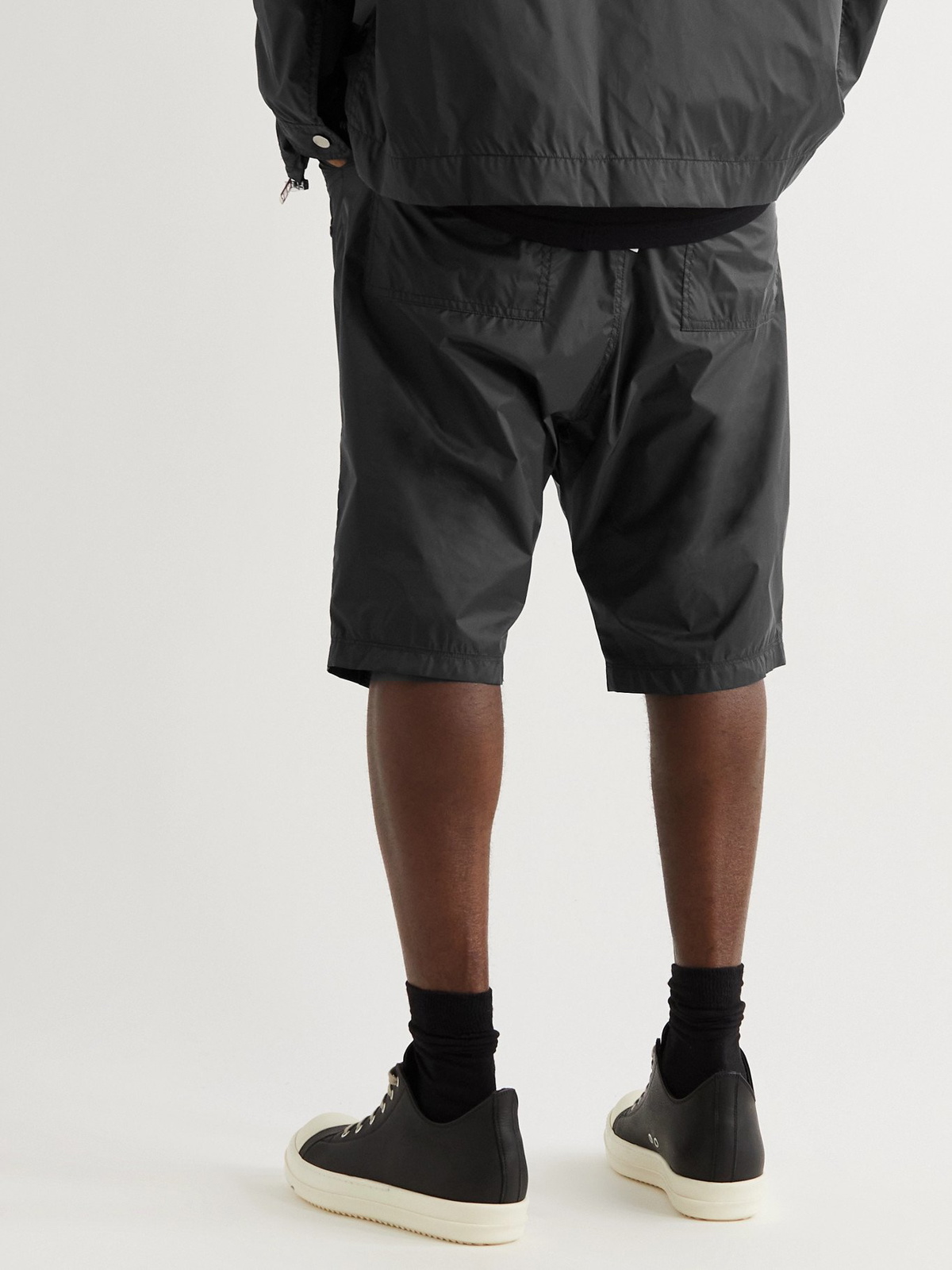 RICK OWENS - Champion Pods Logo-Embroidered Recycled Nylon Drawstring Shorts  - Black - XS Rick Owens