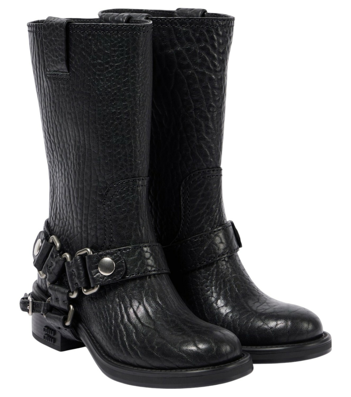 Lace Up Platform Ankle Boots in Black Miu Miu