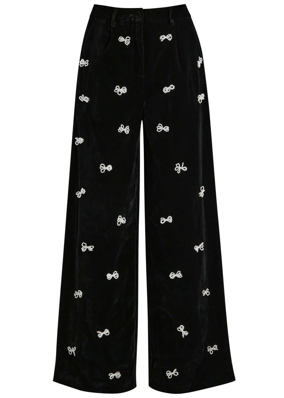 【英国発Sister Jane】Polo Pearl wide-leg twill trousers Sister Jane Polo Pearl Wide-leg Twill Trousers White Sister Jane