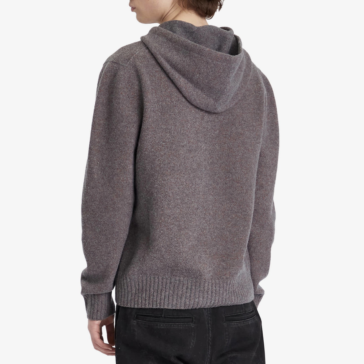 Alexander McQueen Men's Fade Effect Hoodie in Grey Melange/Rust