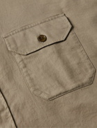Acne Studios - Setir Oversized Logo-Print Cotton-Twill Shirt - Neutrals