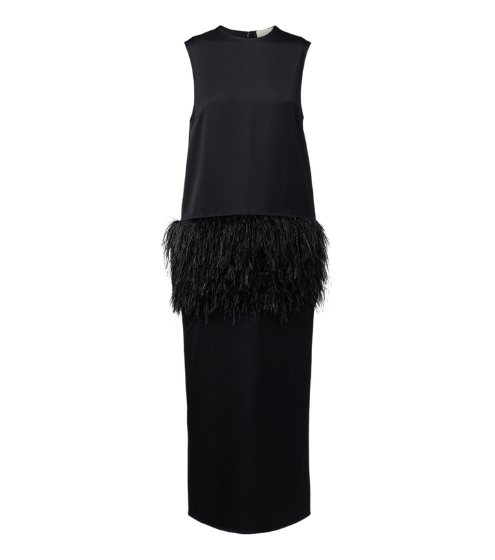 Photo: Loulou de Saison Sonia feather-trimmed midi dress