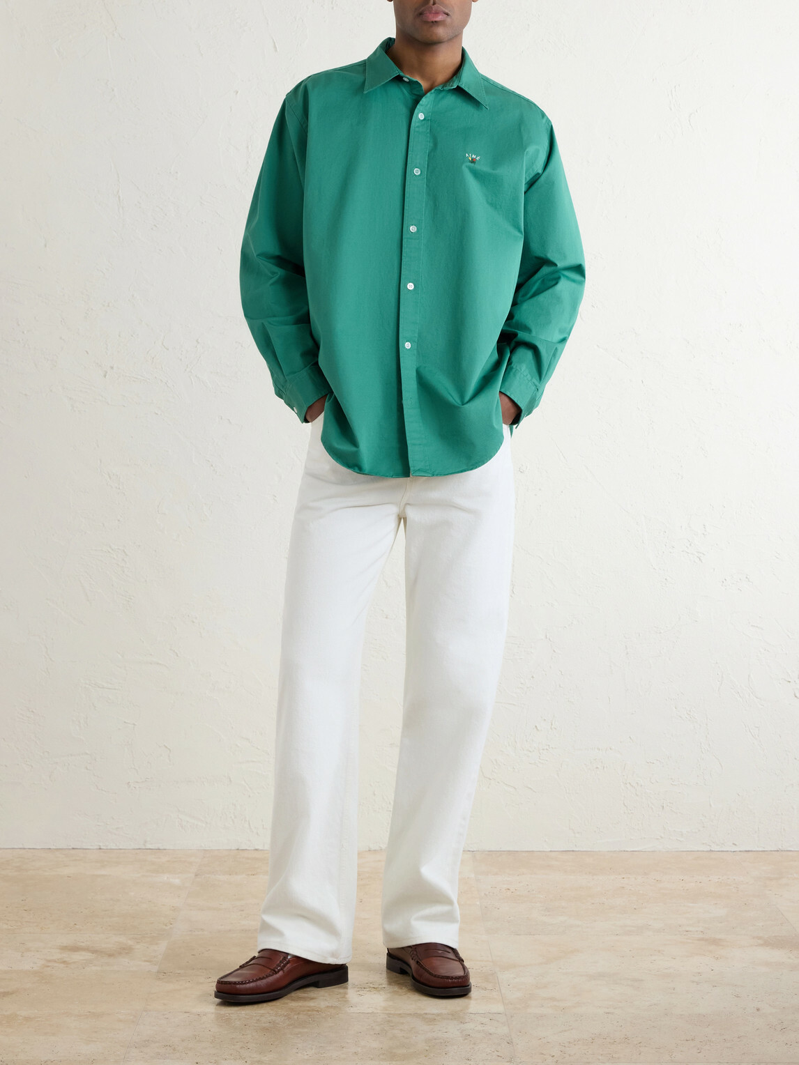 Aimé Leon Dore - Logo-Embroidered Cotton Shirt - Green