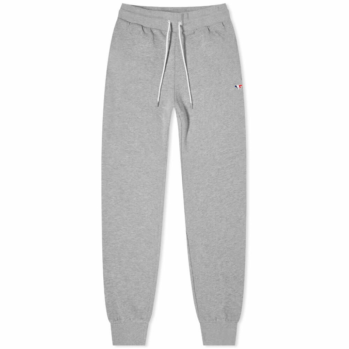 Photo: Maison Kitsuné Women's Tricolour Fox Patch Classic Jog Pant in Grey Melange