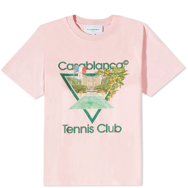 Photo: Casablanca Men's Tennis Club Icon T-Shirt in Pink