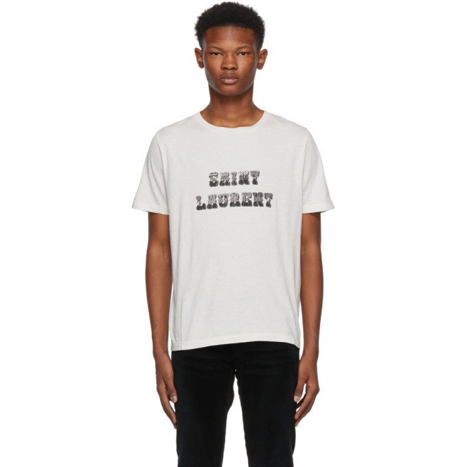 Saint Laurent White Western Logo T-Shirt Saint Laurent