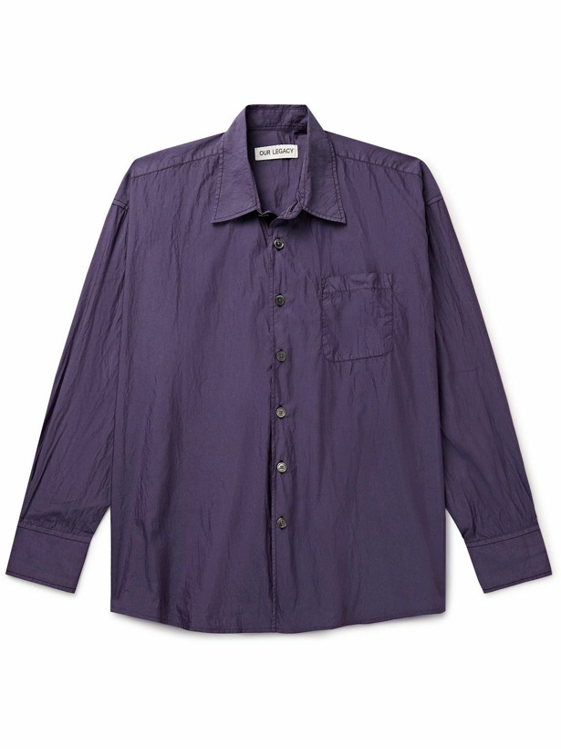 Photo: Our Legacy - Borrowed Crinkled Cotton-Blend Shell Shirt - Purple